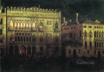 月明かりに照らされたヴェネツィアのカ・ドルド宮殿 イヴァン・アイヴァゾフスキー Oil Paintings